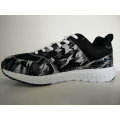 Women Black White Print Comfort Sports Shoes